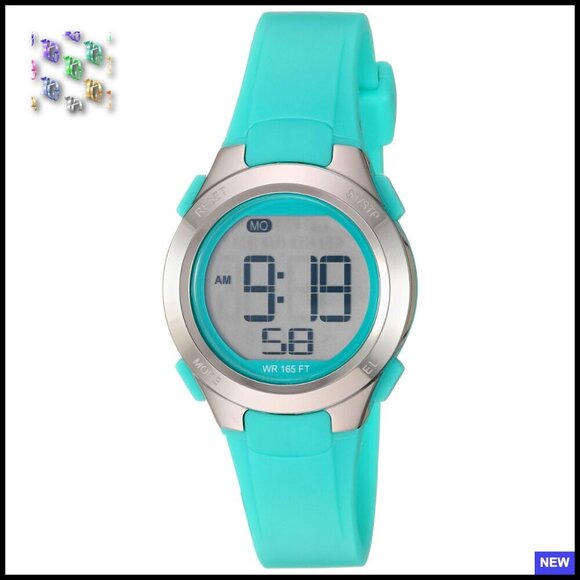 Accessories - Digital Chronograph Watch Petite Resin Strap Minimal Sporty Everyday Wear
